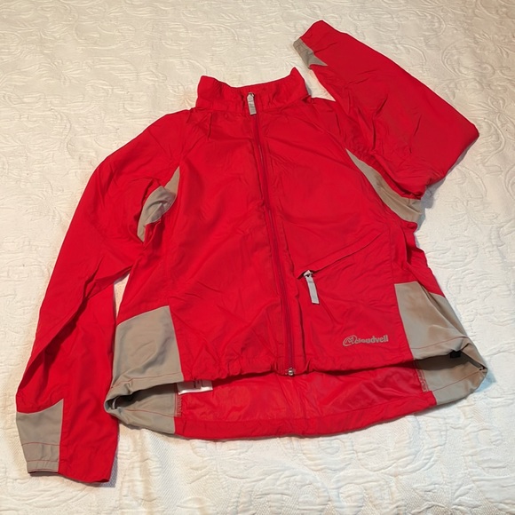 Cloudveil L Red / Gray Windbreaker Jacket Full Zip Nylon Lightweight Lg - Picture 1 of 4